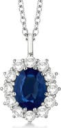 ALLUREZ Oval Gemstone & Diamond Pendant Necklace 14k