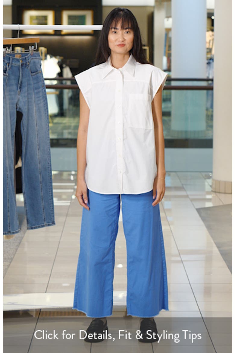 Starring Hailey Bieber Short Sleeve Cotton Poplin Button-Up Shirt video