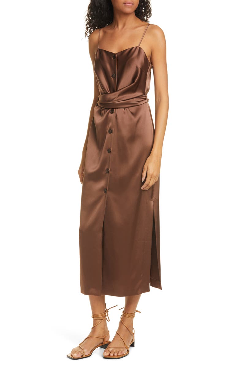 Nanushka Sayan Satin Slipdress, Alternate, color, 