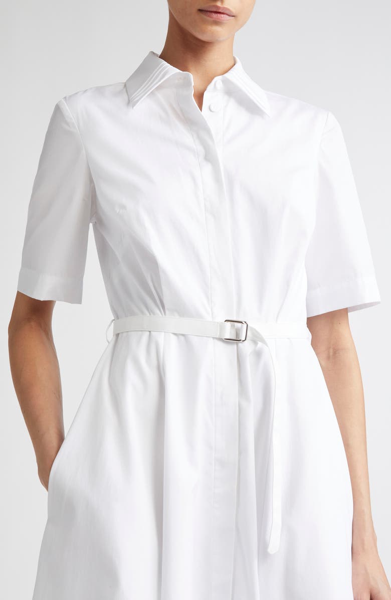 Emilia Wickstead Rubie Belted Cotton Poplin Shirtdress, Alternate, color, White