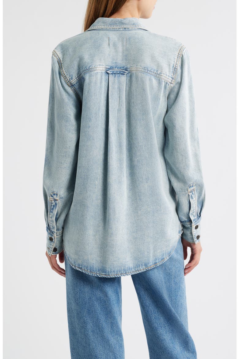 Atticus Denim Button-Up Shirt, Alternate, color, BLEACHED INDIGO