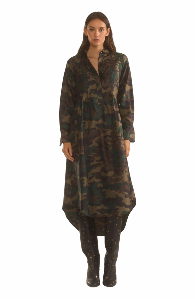 Cynthia Rowley Silk Taffeta Shirt Dress, Main, color, 