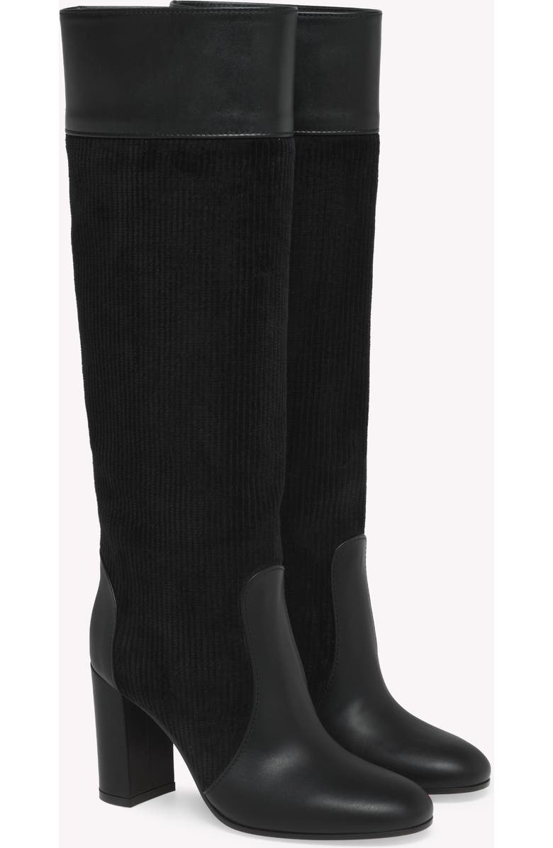Gianvito Rossi Sheffield Boots, Alternate, color, Black Calf And Fabric