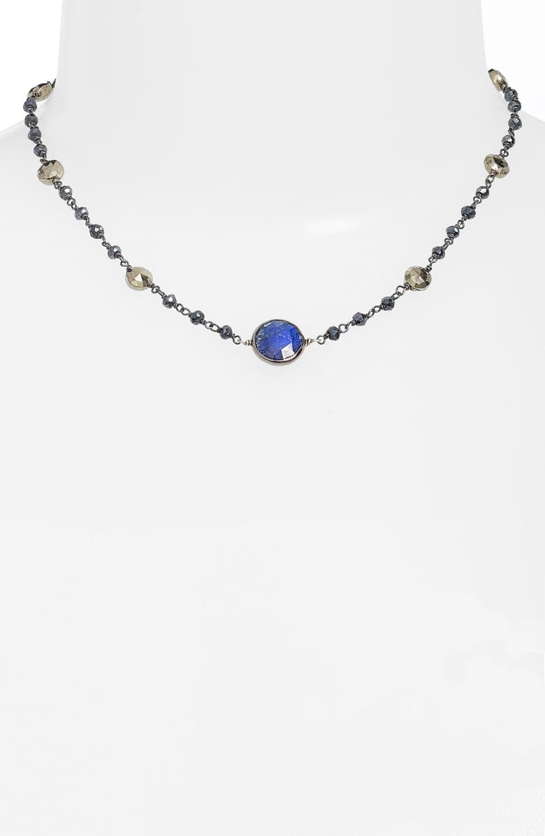ela rae Semiprecious Stone Collar Necklace, Alternate, color, 