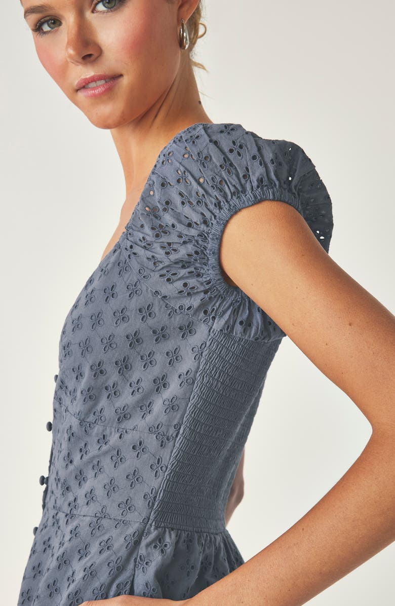 Florence by Mills Cap Sleeve Eyelet Minidress, Alternate, color, Grisaille