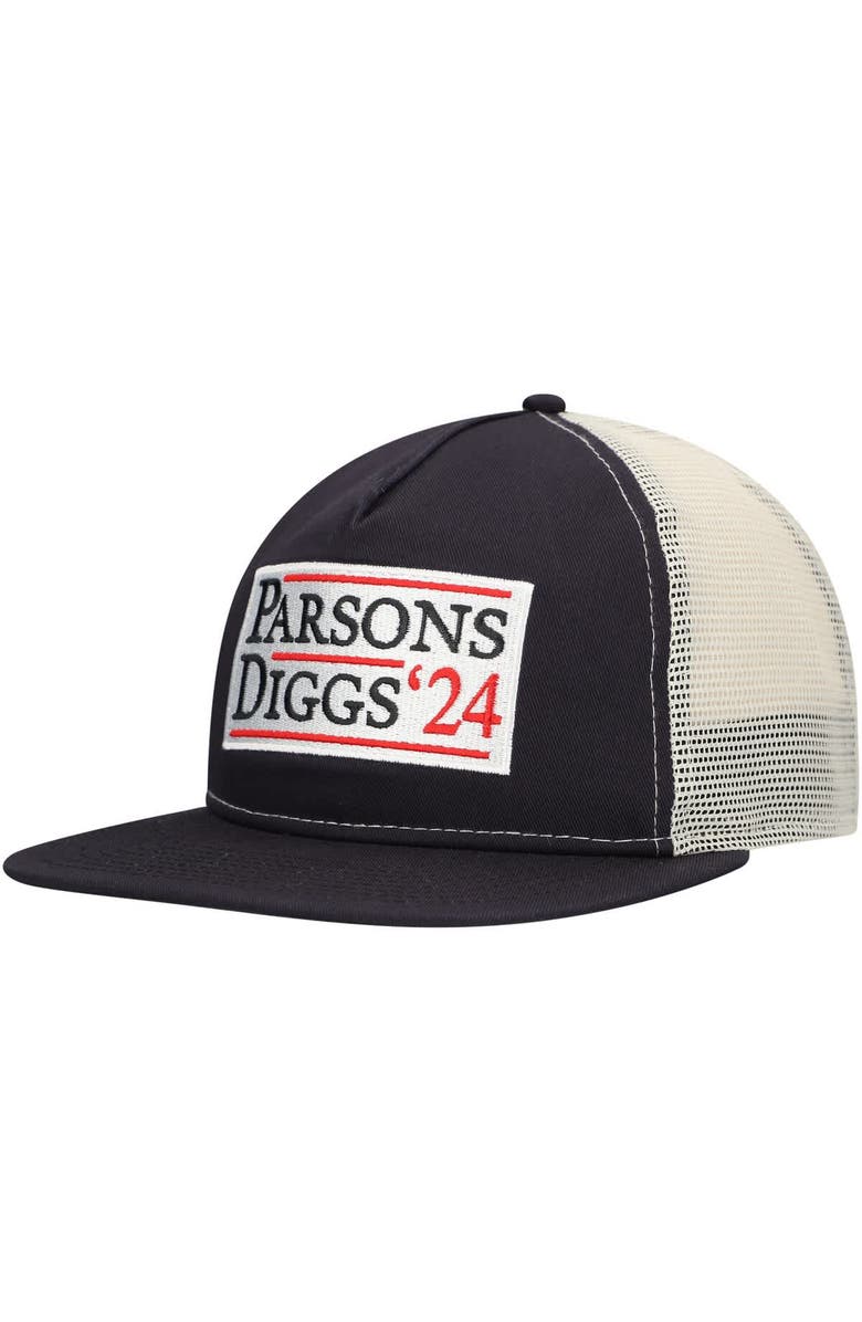 New Era Men's New Era Navy/Natural Dallas Cowboys Election Trucker Golfer Snapback Hat, Alternate, color, Navy