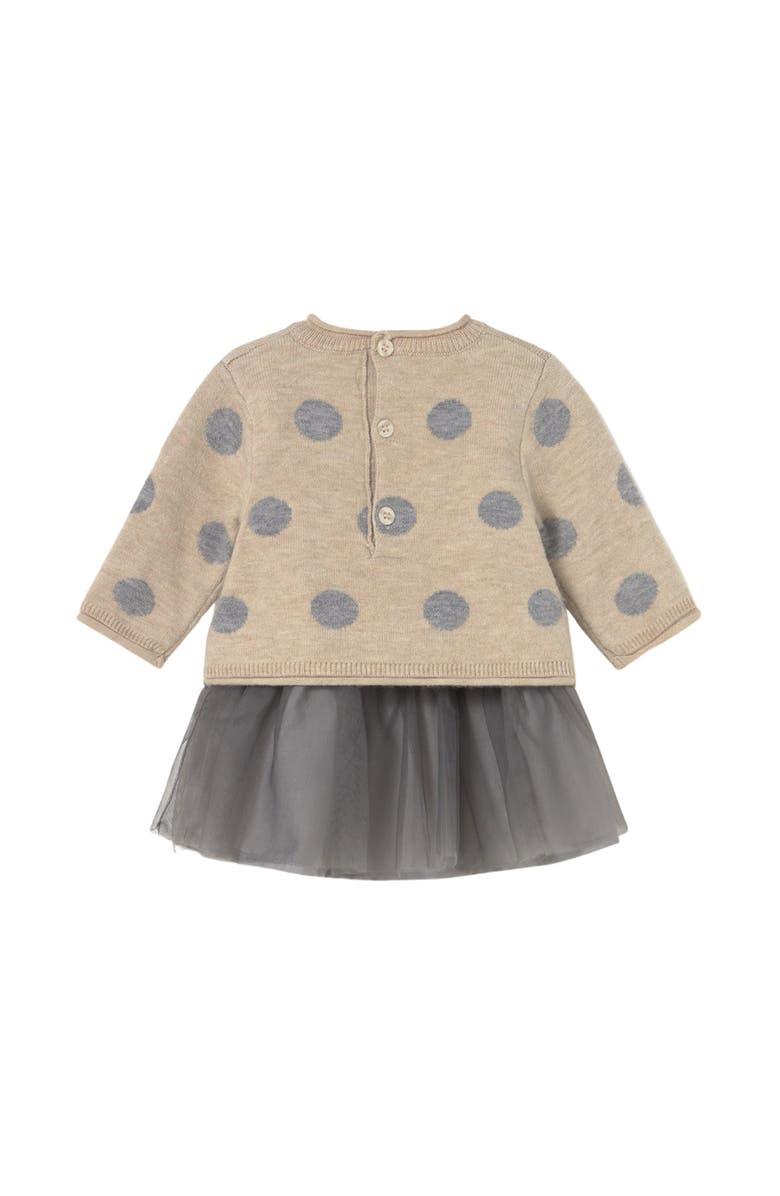 Mayoral Pola Dot Tulle Dress, Alternate, color, Beige