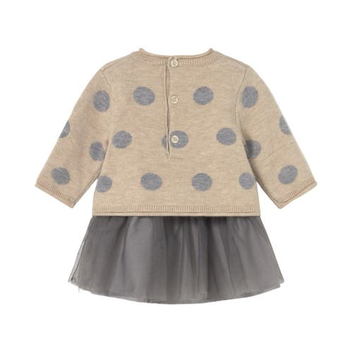 Mayoral Polka-dot Tulle Dress In Neutral