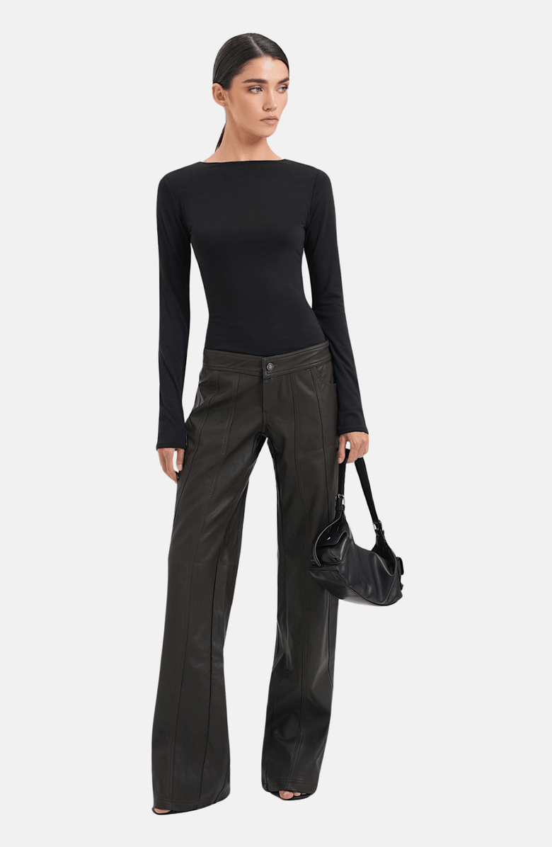 OW Collection JADE Low-Waist Pants, Alternate, color, Dark Brown