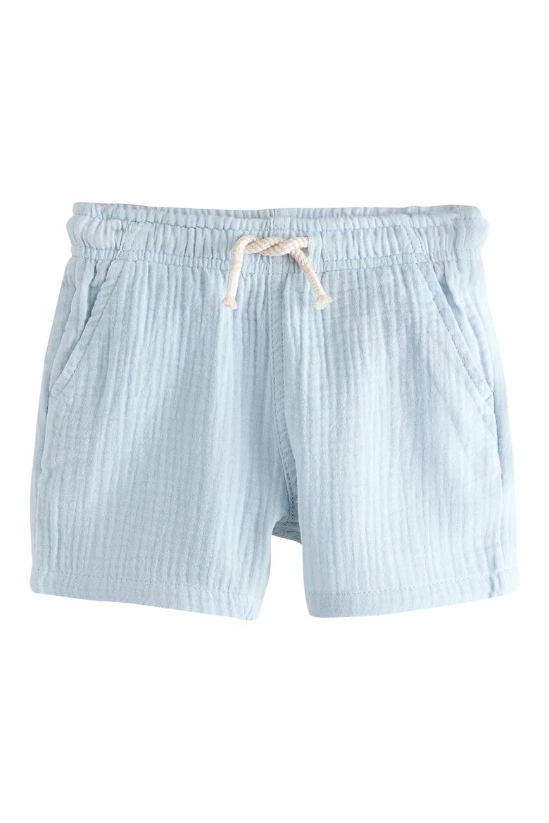Kids' Textured Cotton Drawstring Shorts, Main, color, BLUE