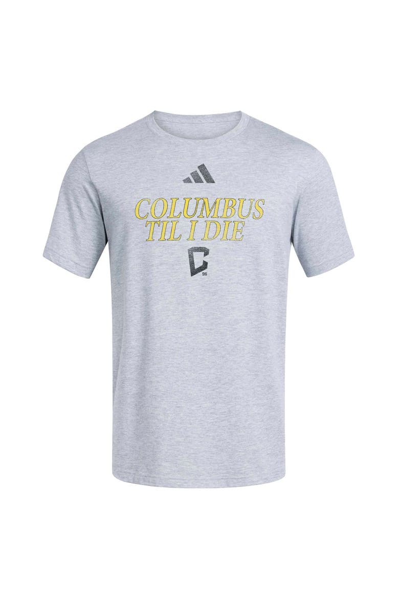 Men's adidas Heather Gray Columbus Crew World Pitch T-Shirt, Alternate, color, Heather Gray