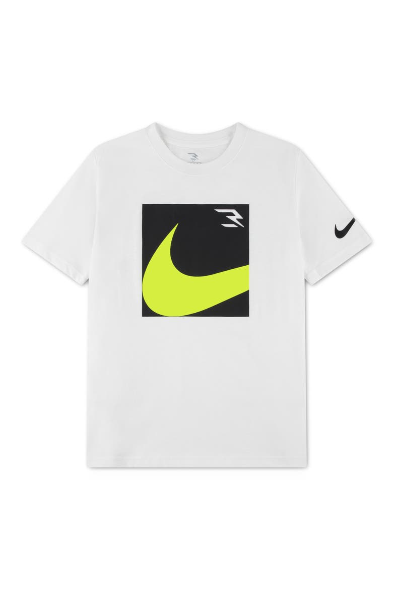 Kids' Boxed Swoosh Tee, Main, color, WHITE