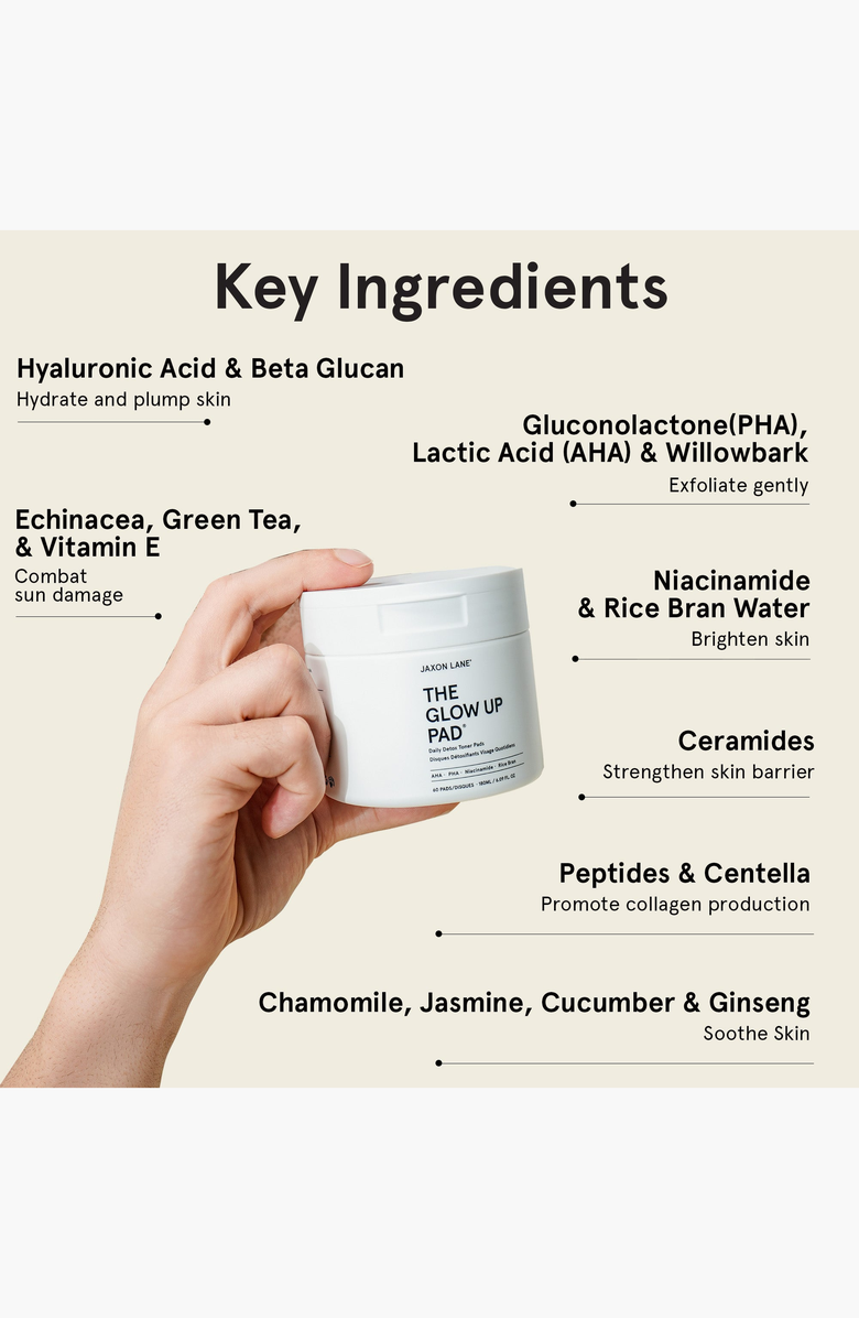 JAXON LANE Glow Up Daily Detox Toner Pads, Alternate, color, NO COLOR