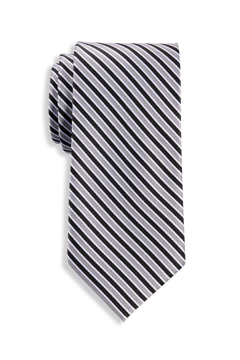 Big & Tall  Striped Tie, Main, color, GREY