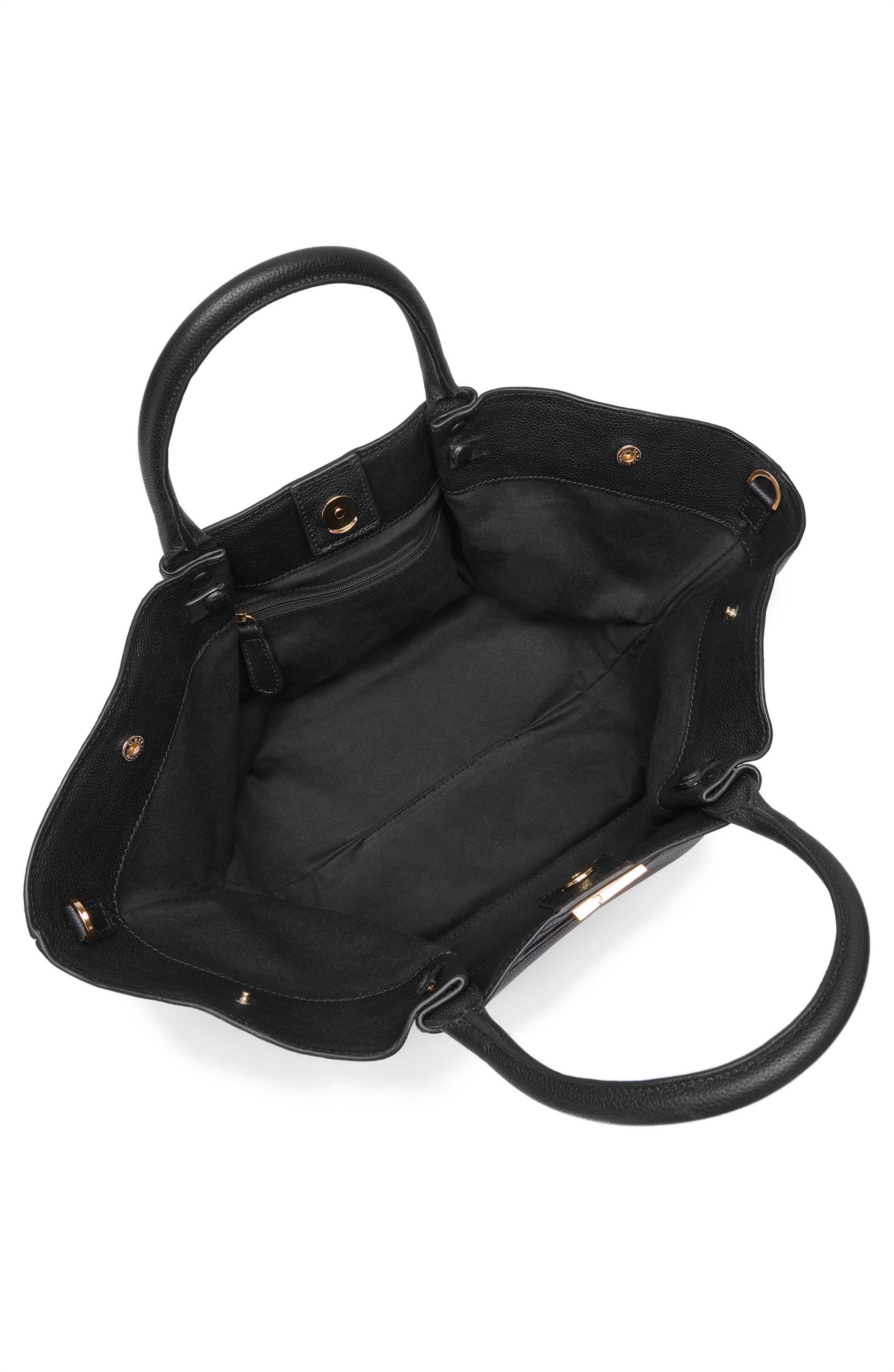 DeMellier New York Leather East/West Midi Tote, Alternate, color, Black