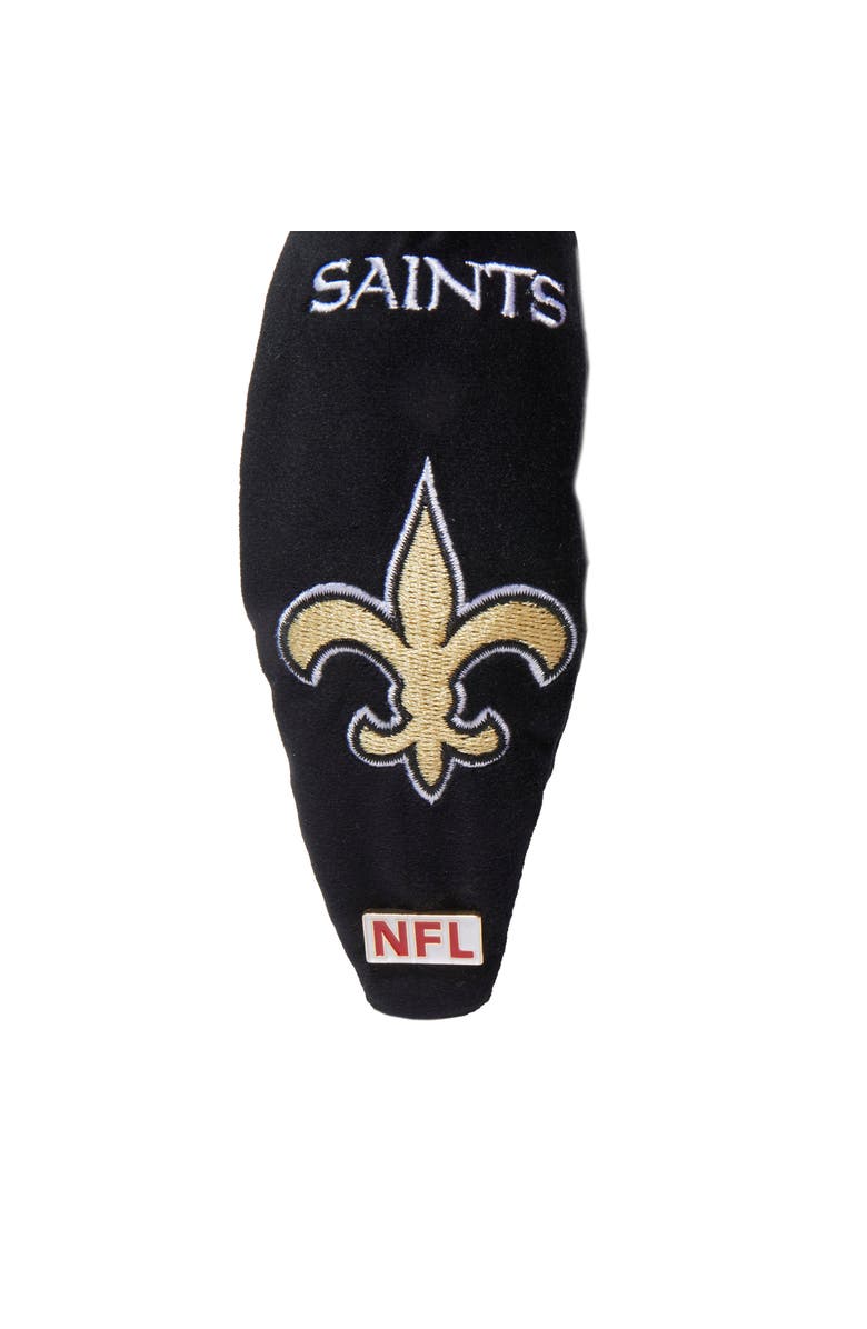 Lele Sadoughi New Orleans Saints Embroidered Knotted Headband, Alternate, color, Jet 001