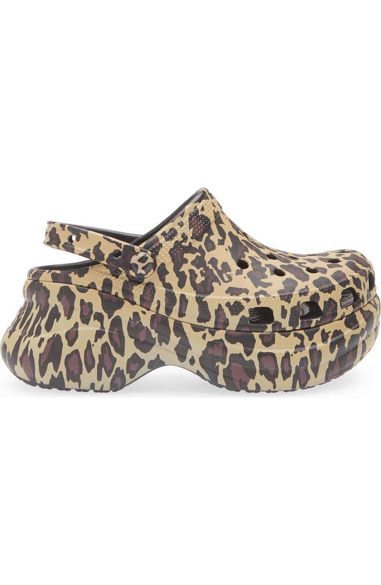 CROCS Bae Animal Platform Clog, Alternate, color, Sepia Leopard