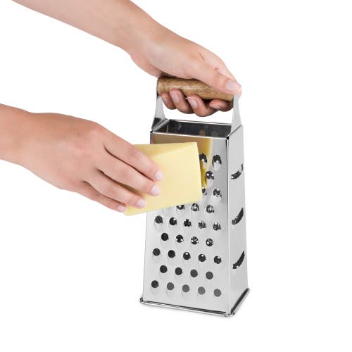 Twine Acacia Wood Handled Cheese Grater In Silver