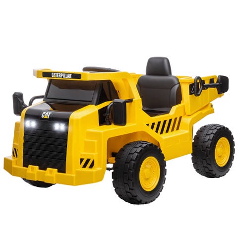 Caterpillar 12V Kids Excavator Ride on with Remote, Bucket, Shovel, Music, Loudspeaker