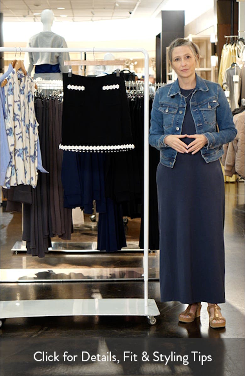 Faux Pearl Floral Trim Miniskirt, sales video thumbnail