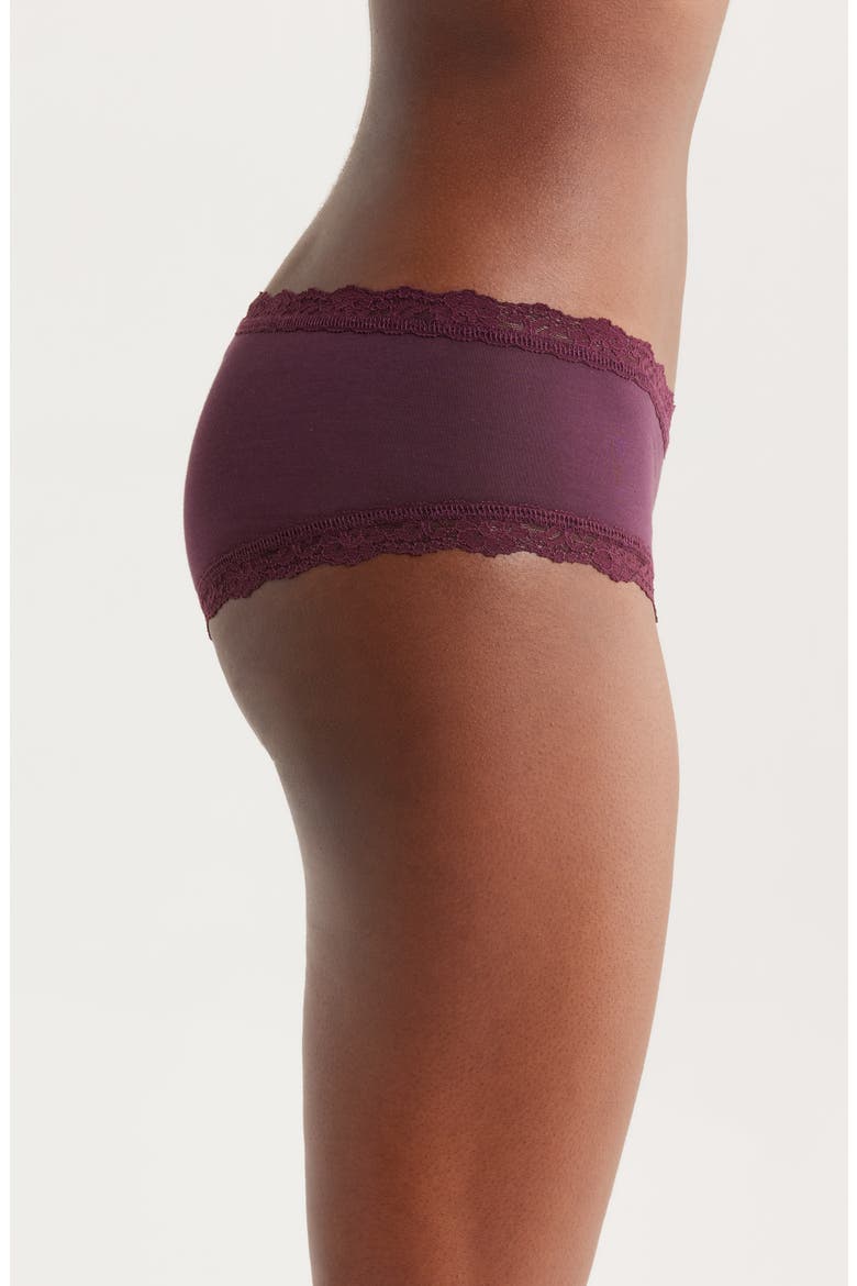 Supima® Cotton Boyshorts, Alternate, color, PLUM WINE