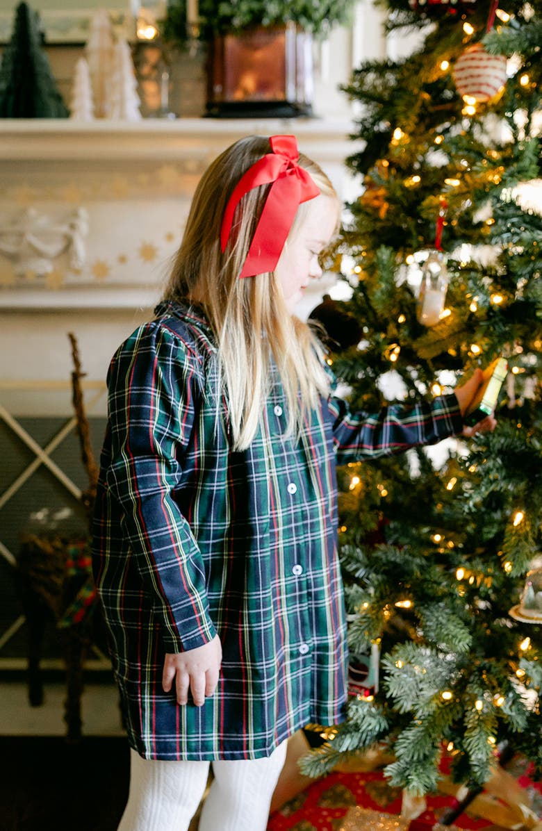 Little Paper Kids Parks Dress Navy Tartan, Alternate, color,