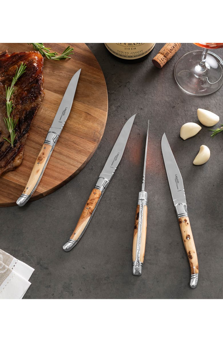 Goyon-Chazeau Set of 4 Laguiole Steak Knives, Alternate, color, Wood
