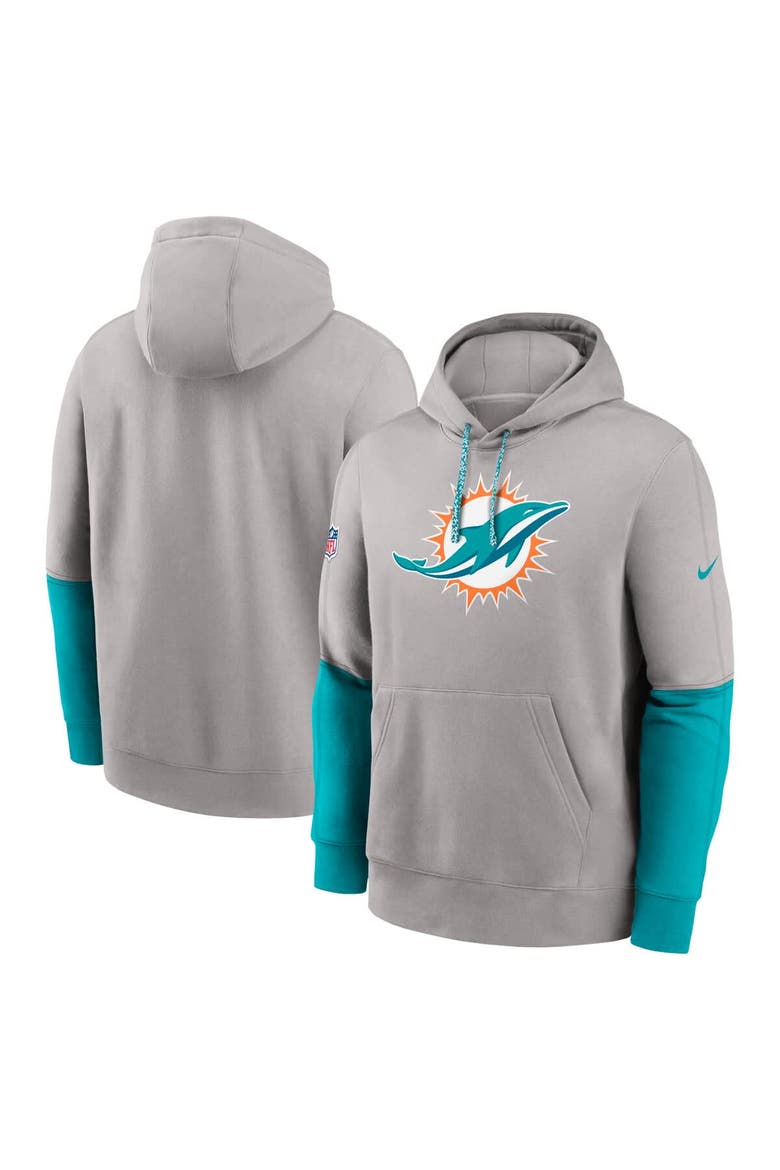 Men's Nike Gray Miami Dolphins 2024 Sideline Club Pullover Hoodie, Alternate, color, Gray