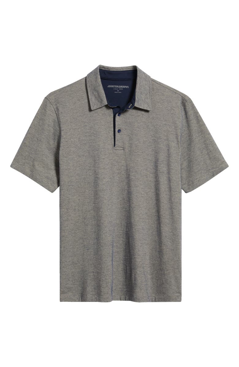 Johnston & Murphy Fine Stripe Polo, Alternate, color, Tan/Navy