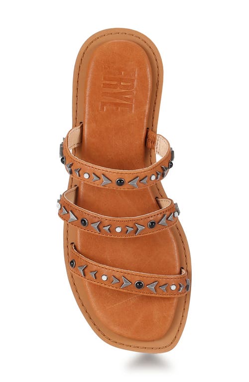 Frye Faye Studded Strappy Slide Sandal In Brown