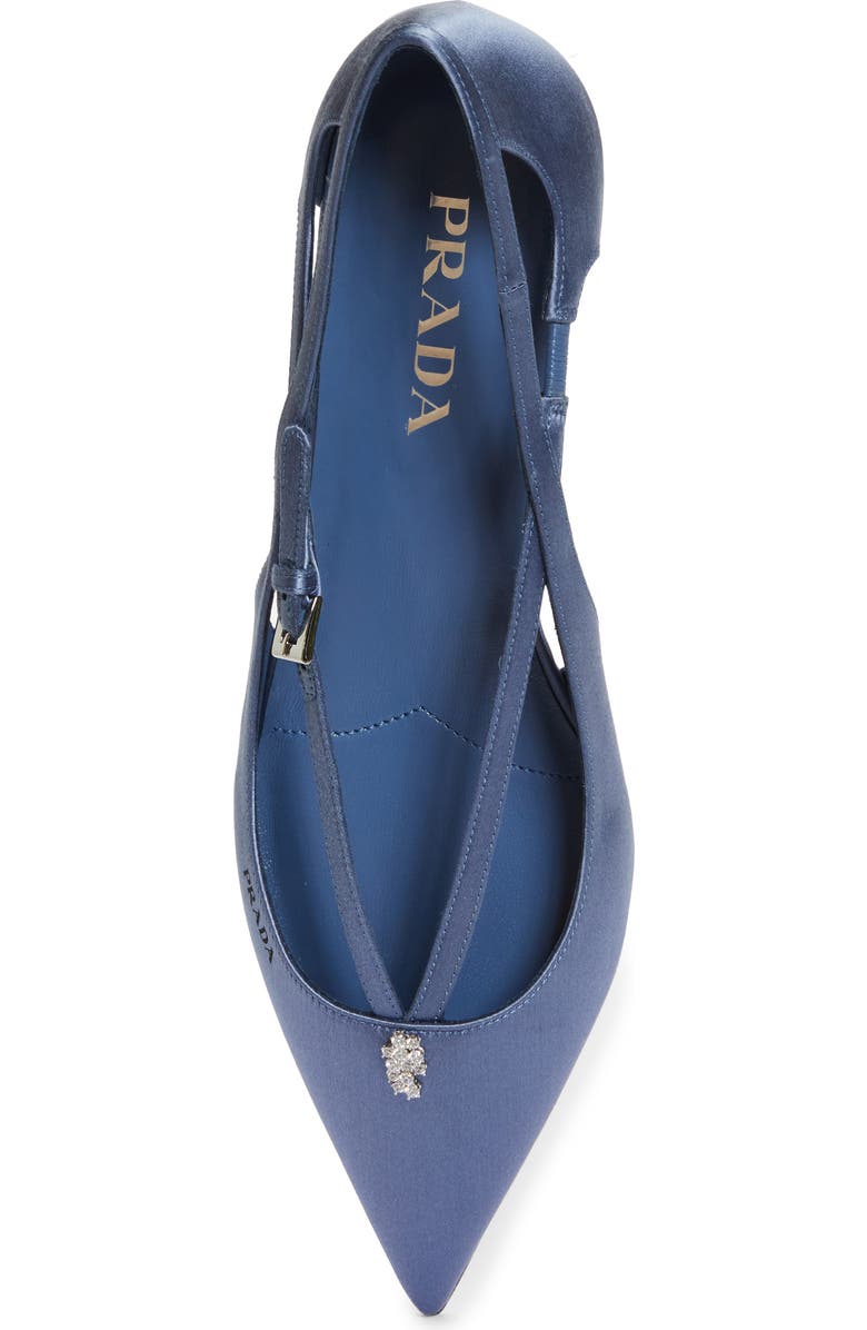 Prada Strappy Pointed Toe Ballet Flat, Alternate, color,