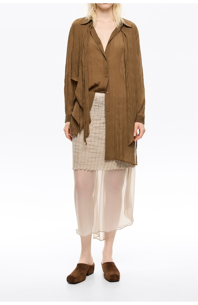 Bimba y Lola Overlay Knit Skirt, Main, color, Sand