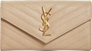 Saint Laurent Monogramme Logo Leather Flap Wallet
