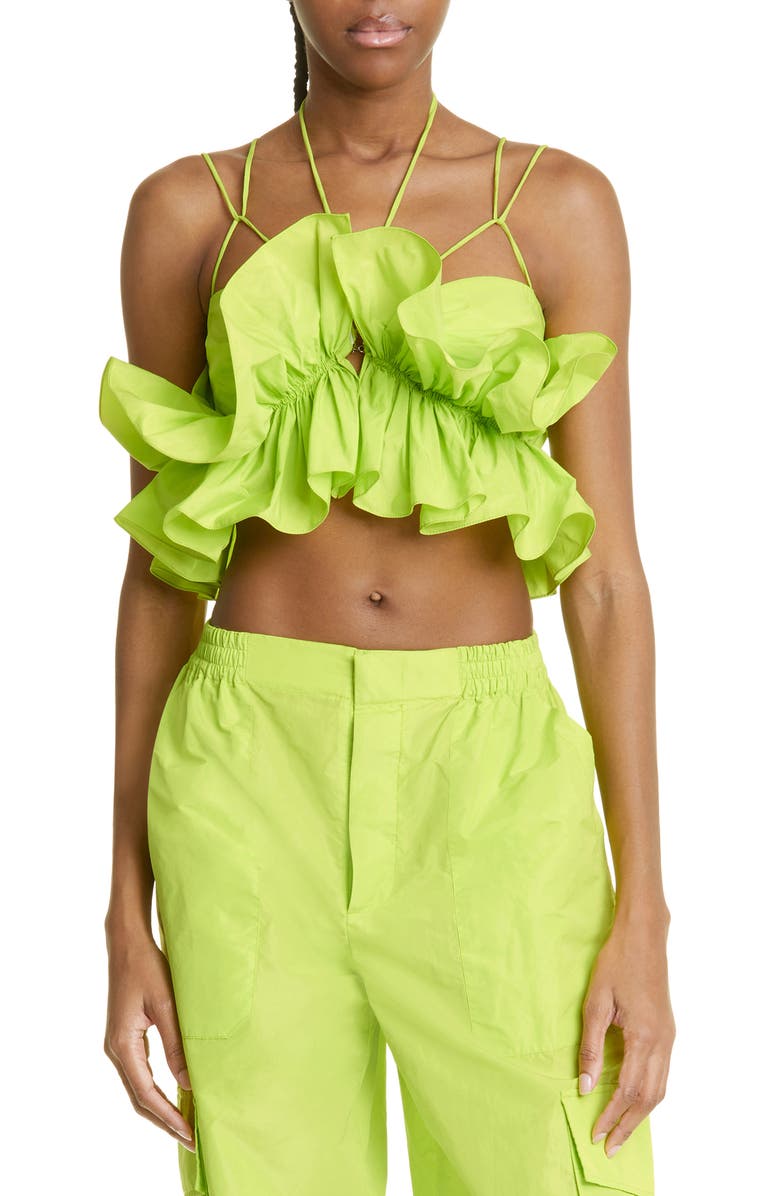 Aknvas Jordyn Ruffle Crop Top, Main, color, 