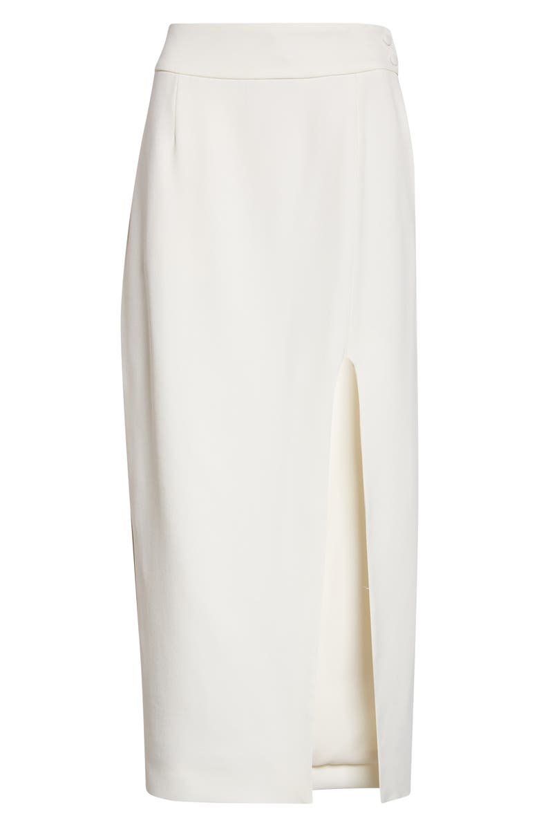 Victoria Beckham Front Slit Midi Skirt, Main, color, Ivory