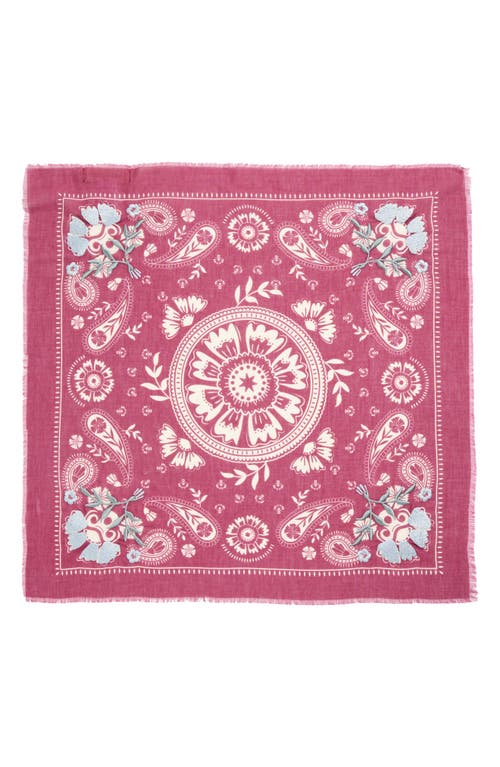 Treasure & Bond Floral Embroidered Bandana In Pink