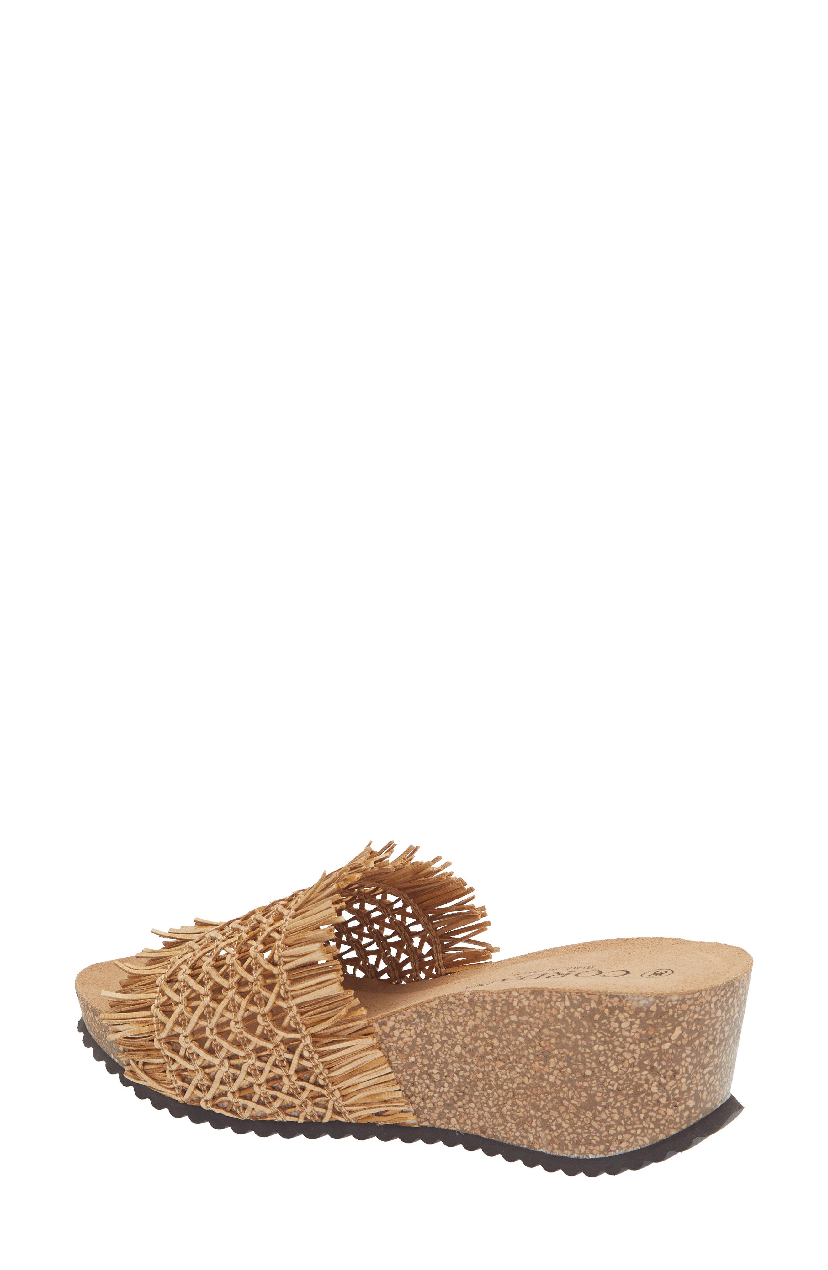 Cordani Mattina Fringe Platform Sandal, Alternate, color, Camel