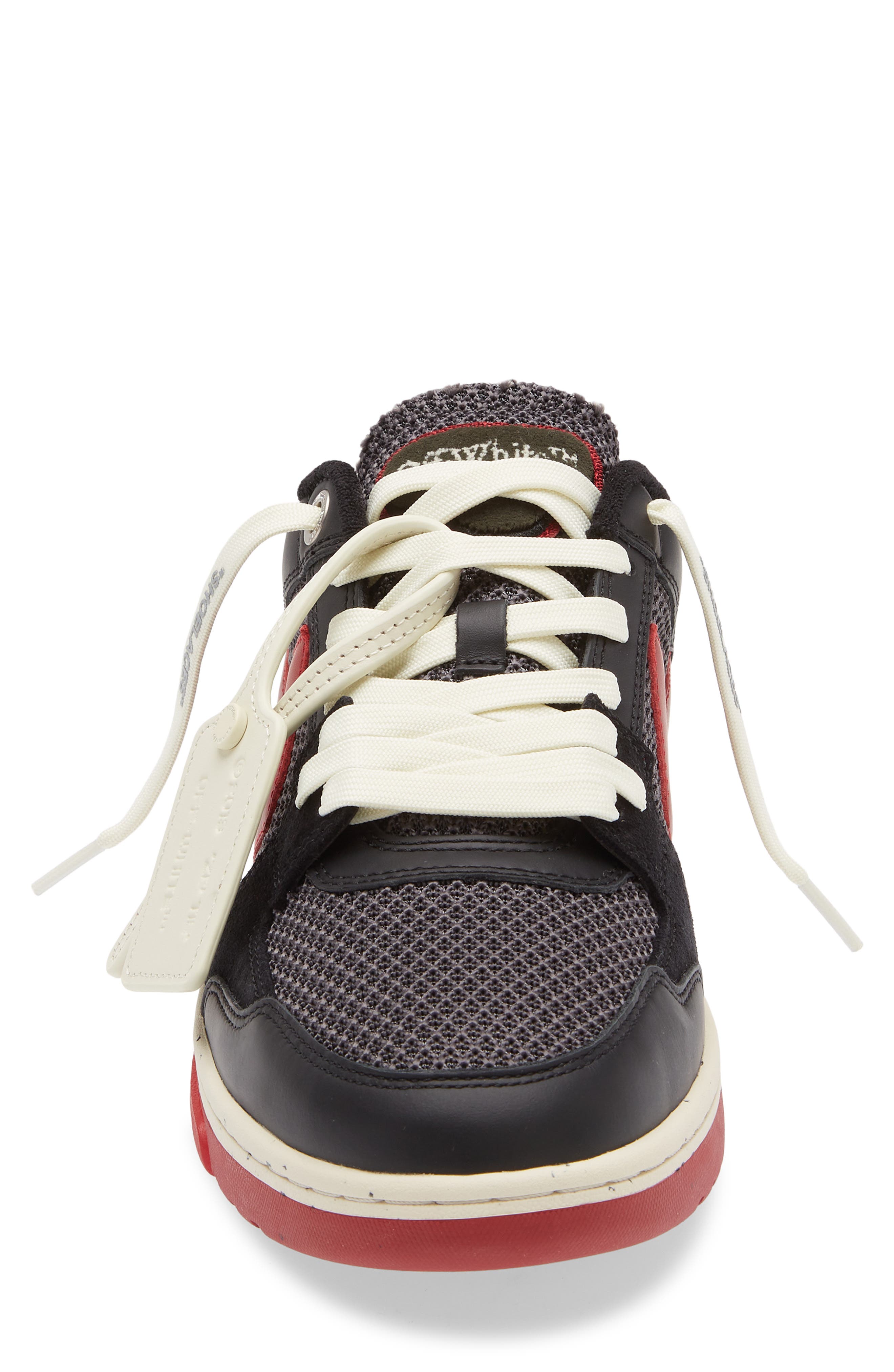 Off-White Slim Out of Office Sneaker, Alternate, color, Grey Melange - Coral Red