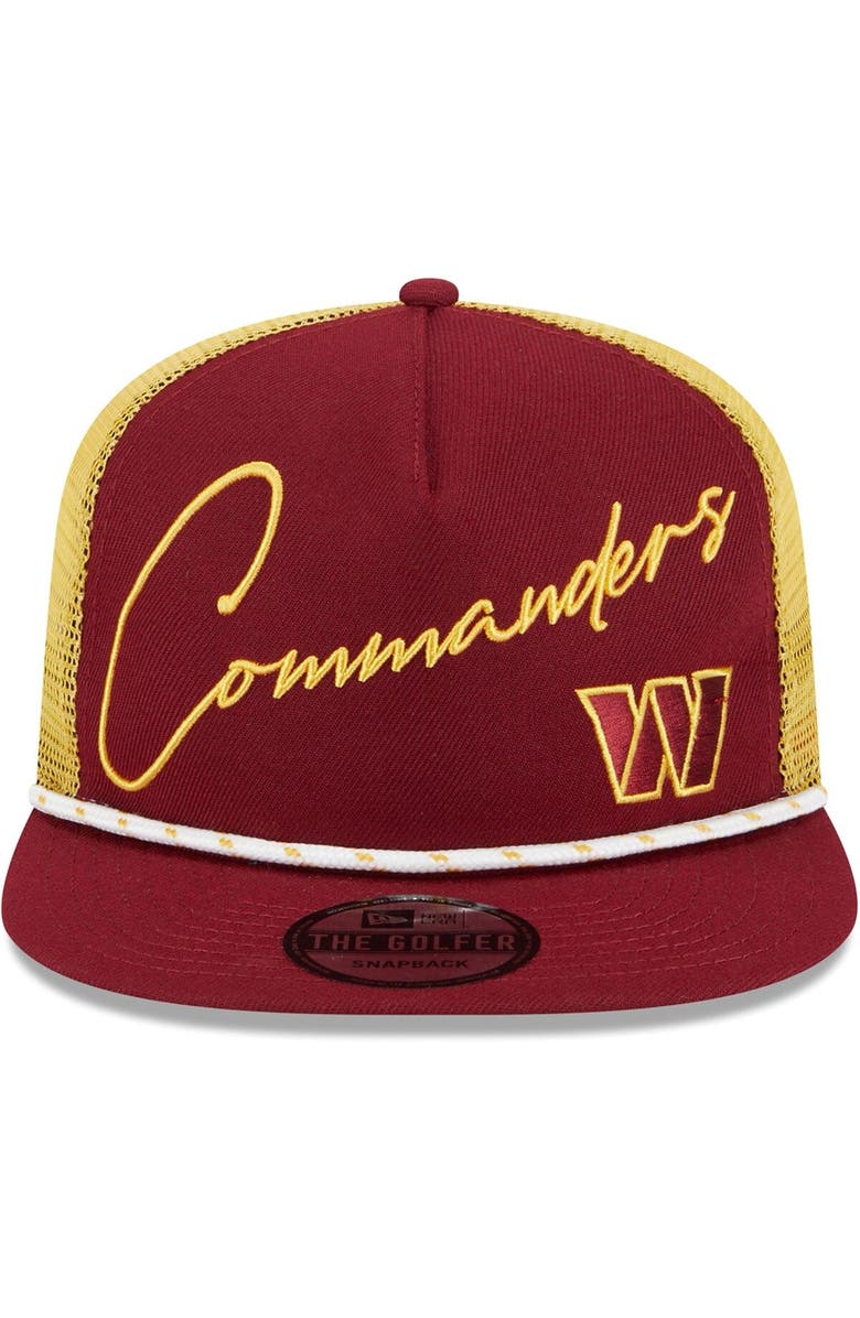 New Era Men's New Era Burgundy Washington Commanders Script Logo Golfer 9FIFTY Snapback Hat, Alternate, color, 