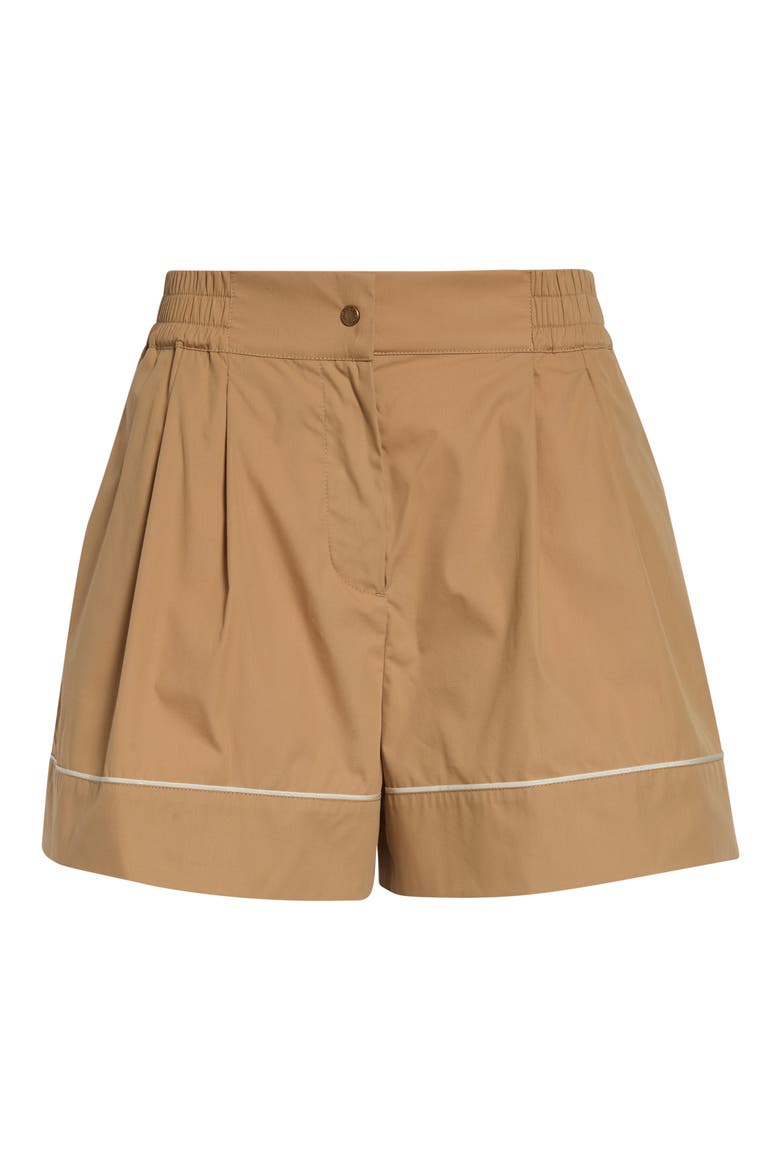 Piped Cotton & Nylon Shorts, Main, color, BEIGE