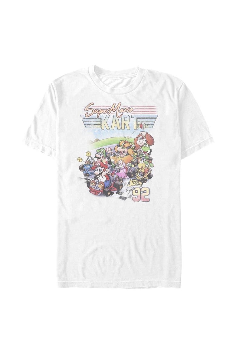 Men's Nintendo Mario Kart 90s Graphic Tee, Main, color, White
