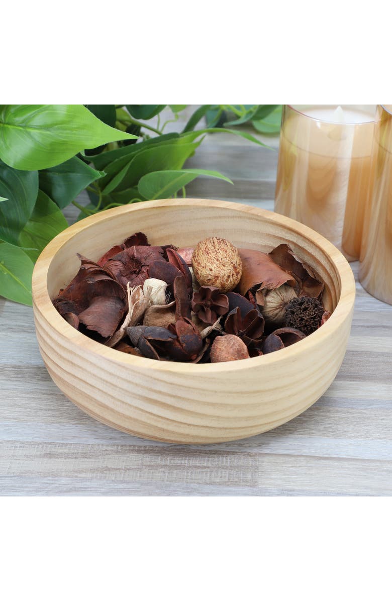 Megachef 4 Piece 7 Inch Light Acacia Wood Serving Bowl, Alternate, color, Acacia