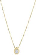 The Lovery Fine Jewelry CZ Pear Double Bezel Necklace