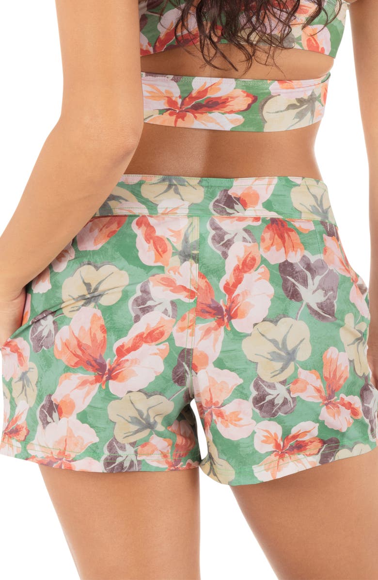 Hurley Gingko Cloud Board Shorts, Alternate, color, Seafoam Pink Floral