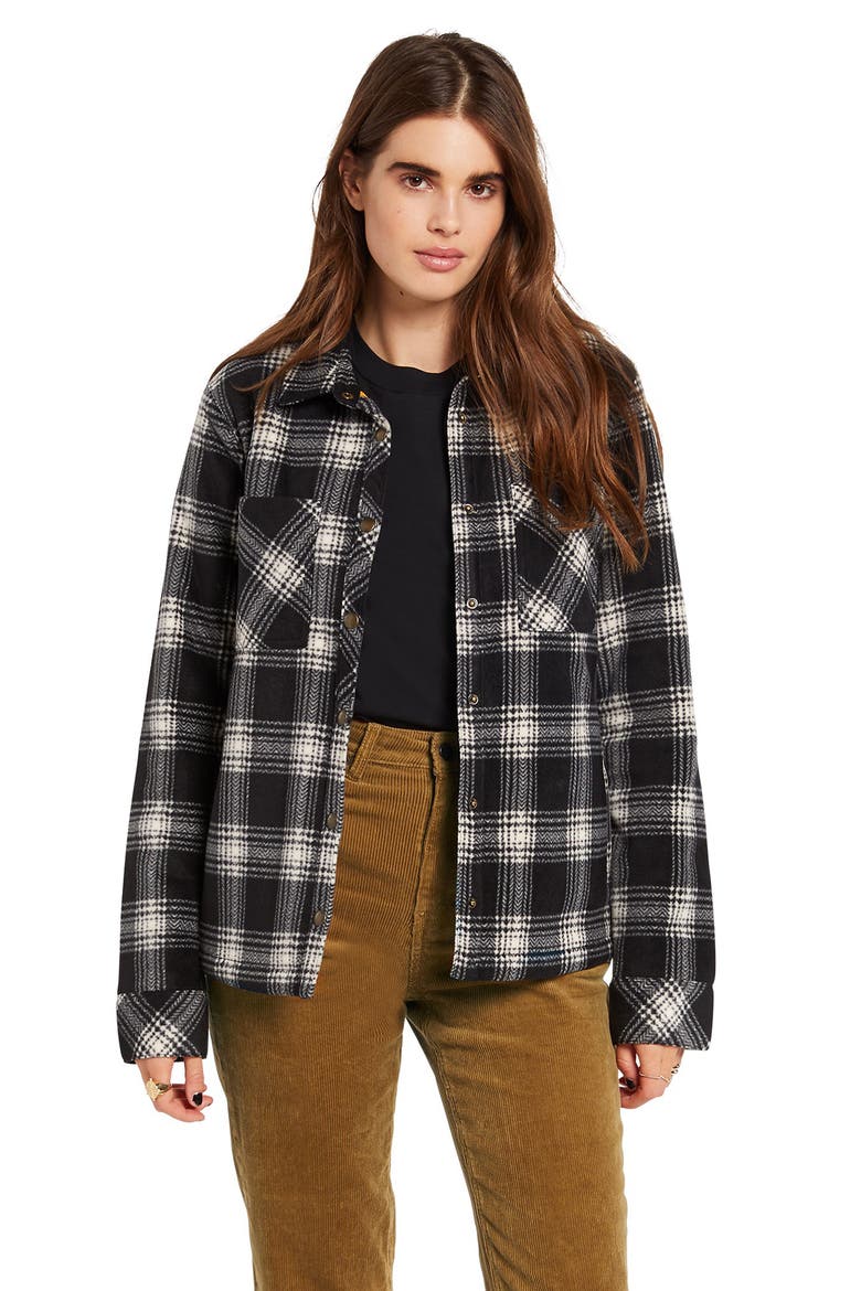 Plaid Dreams Shirt Jacket, Alternate, color, SAND