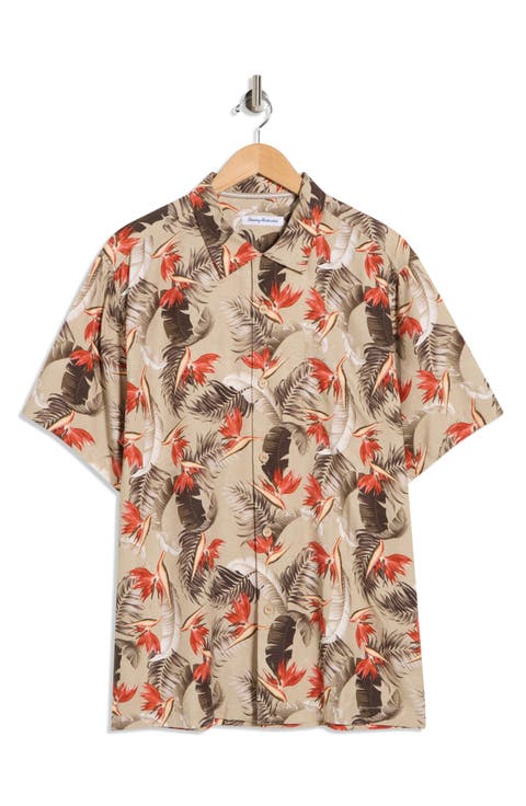Garden of Hope & Courage Short Sleeve Silk Button-Up Shirt