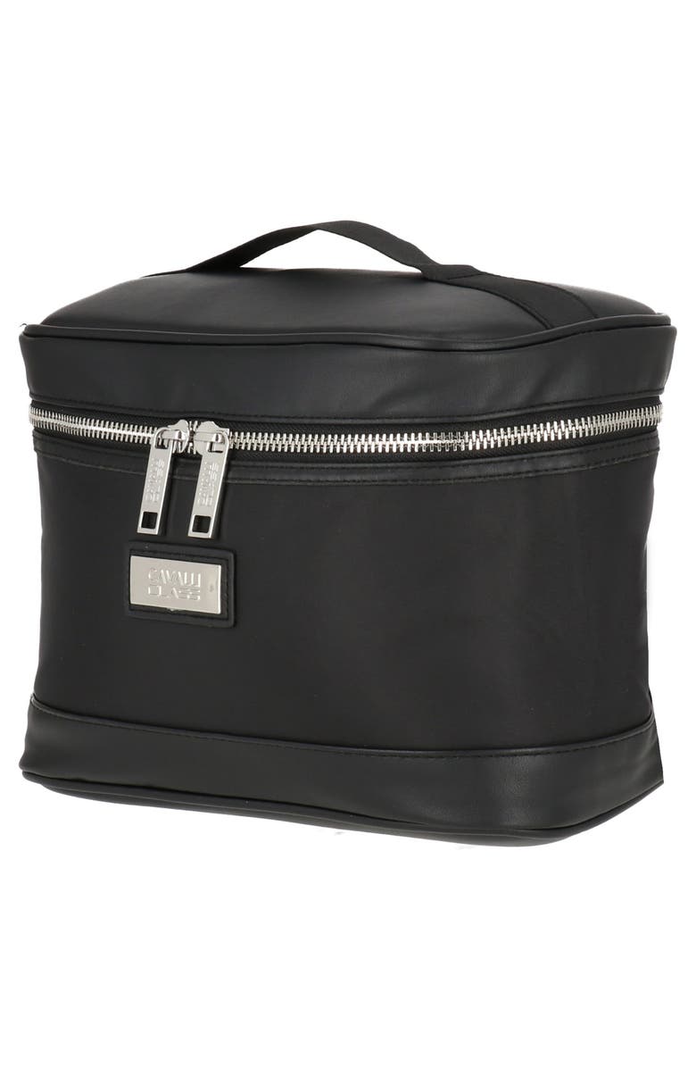 Roberto Cavalli Perfect Cosmetic Bag, Alternate, color, Black/ Silver