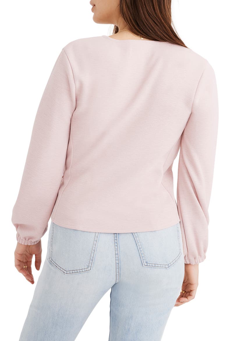 Texture & Thread Crepe Wrap Top, Alternate, color, WISTERIA DOVE