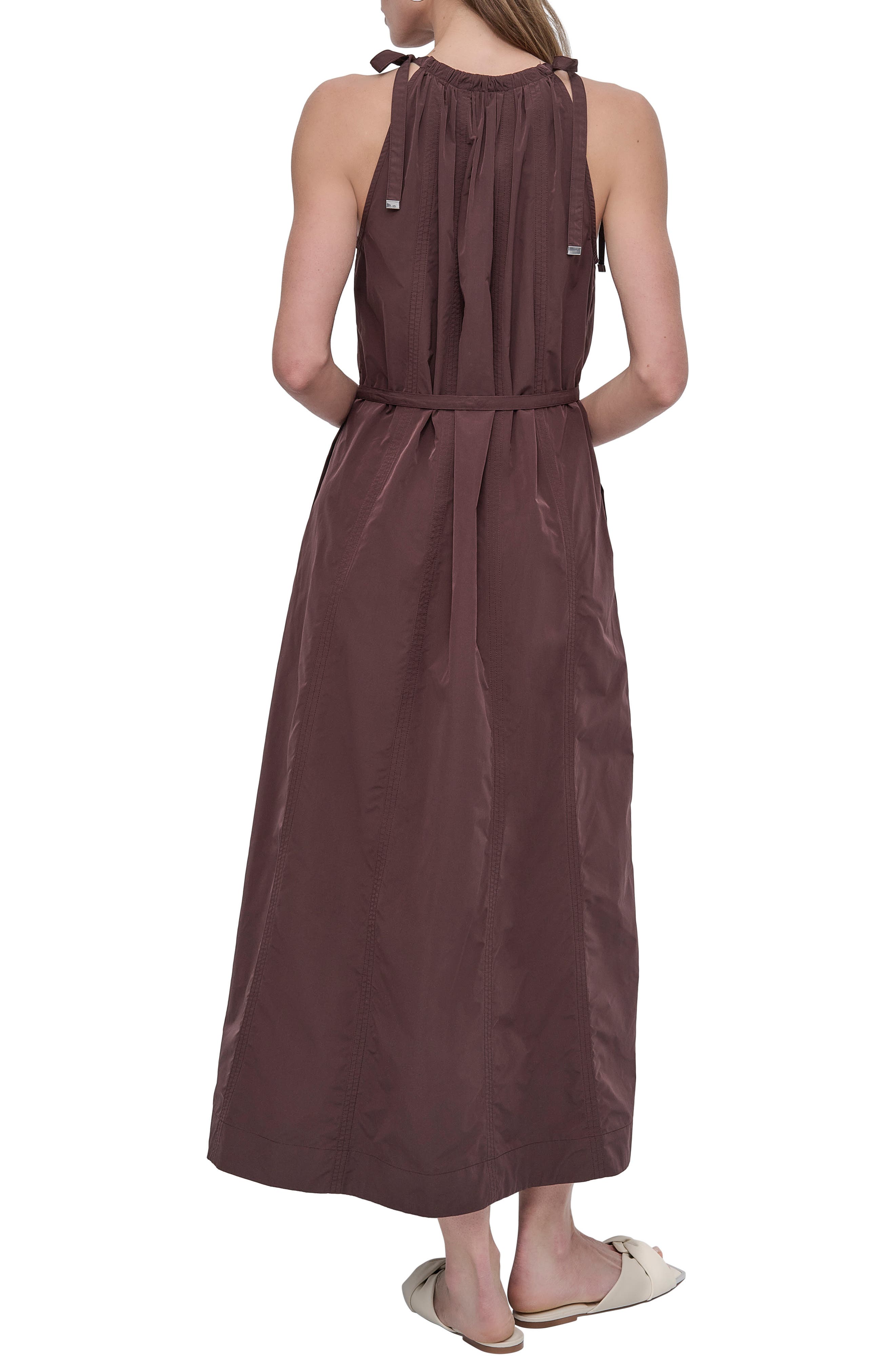 Seamed Halter Midi Dress - image 2