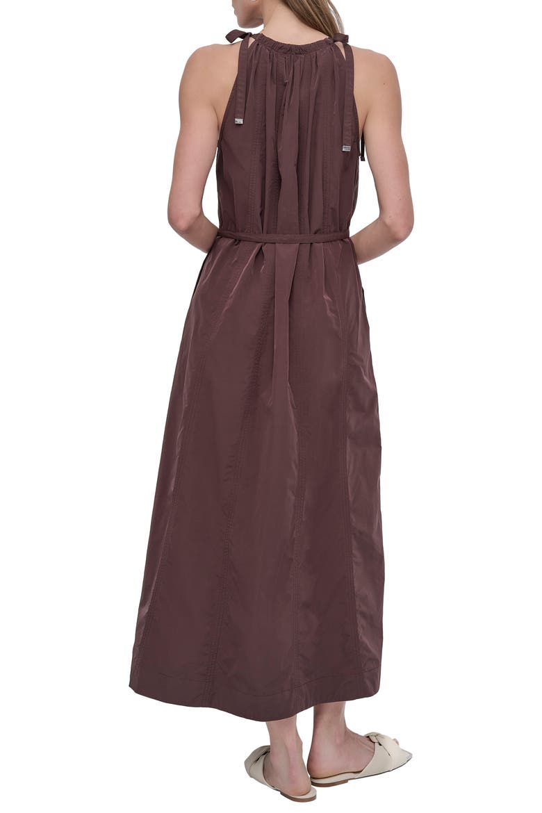 Seamed Halter Midi Dress, Alternate, color, CHOCOLATE